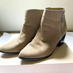 JustFab Eloree Bootie in Taupe Wide Width
